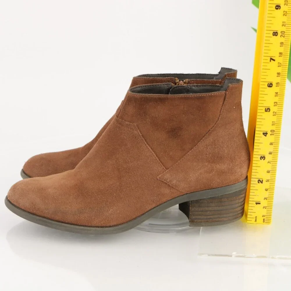 Blondo Womens Maddie Boot Size 8 Waterproof Caramel‎ Tan Suede Block Heel Bootie